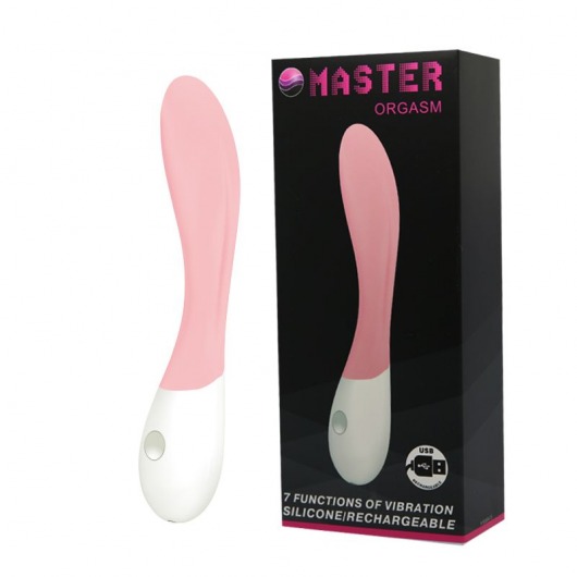 Нежно-розовый перезаряжаемый вибратор Master Orgasm - 20 см. - Baile