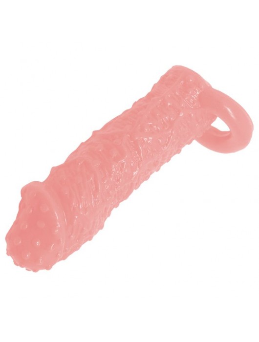 Фаллическая насадка с точками и подхватом мошонки - 13 см. - Baile - в Москве купить с доставкой