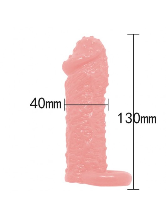 Фаллическая насадка с точками и подхватом мошонки - 13 см. - Baile - в Москве купить с доставкой