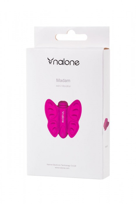 Розовый клиторальный стимулятор-бабочка Madam - Nalone