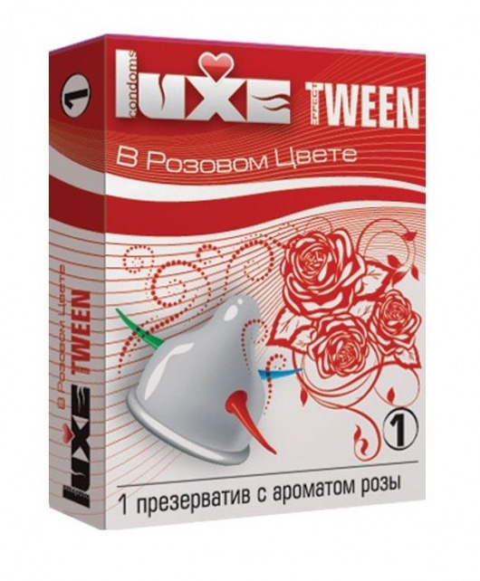 Презерватив Luxe Tween  В розовом цвете  с ароматом розы - 1 шт. - Luxe - купить с доставкой в Москве