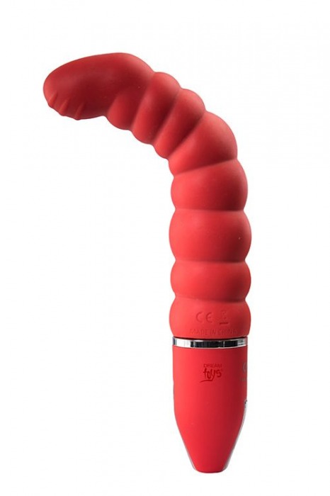 Красный гнущийся анальный вибратор PURRFECT SILICONE DELUXE 5.5INCH - 14 см. - Dream Toys