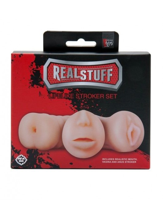 Набор из 3 мастурбаторов LIFELIKE STROKER SET - Dream Toys - в Москве купить с доставкой