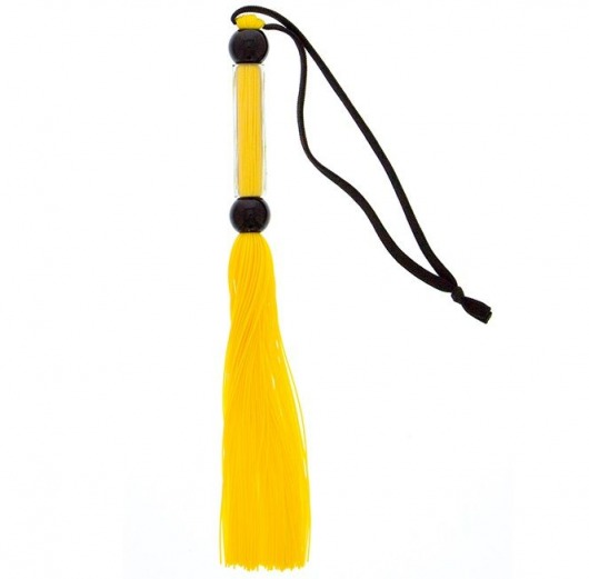 Желтая мини-плеть из силикона и акрила SILICONE FLOGGER WHIP - 25,6 см. - Blush Novelties - купить с доставкой в Москве