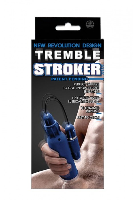 Синий мастурбатор с вибрацией TREMBLE STROKER - NMC - в Москве купить с доставкой