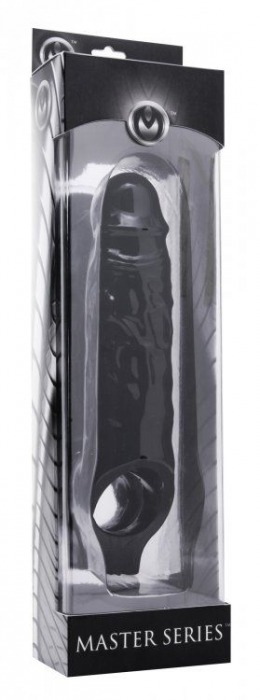 Чёрная увеличивающая насадка на член Mamba Cock Sheath Packaged - 16,5 см. - XR Brands - в Москве купить с доставкой