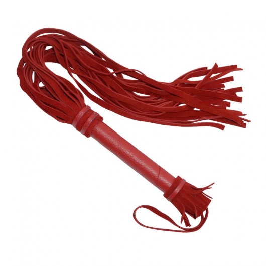 Красная плеть с кожаной ручкой - 65 см. - Sitabella - купить с доставкой в Москве