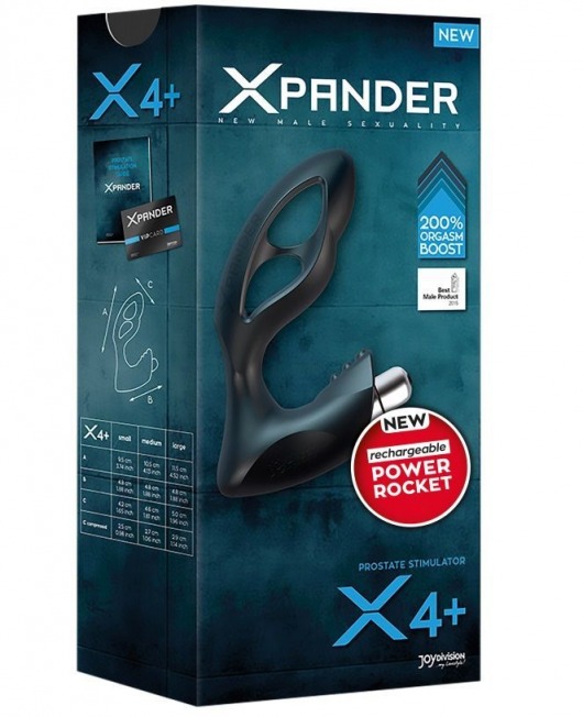 Перезаряжаемый стимулятор простаты JoyDivision Xpander X4+ Size S - Joy Division - в Москве купить с доставкой