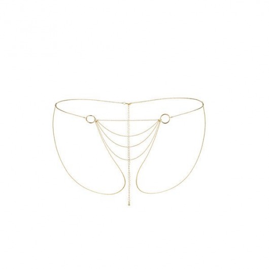 Трусики-бикини из цепочек золотистого цвета - Bijoux Indiscrets купить с доставкой