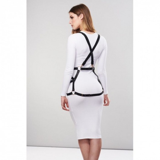 Чёрная упряжь ARROW DRESS HARNESS - Bijoux Indiscrets - купить с доставкой в Москве