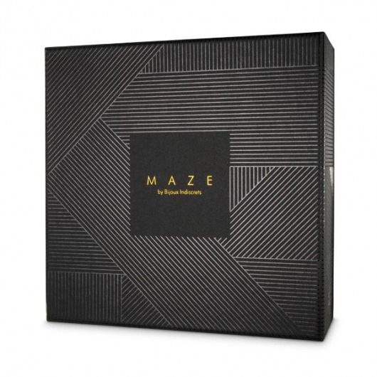 Чёрные наручники с петлёй MAZE T-RESTRAINTS - Bijoux Indiscrets - купить с доставкой в Москве