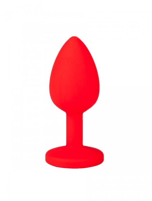 Красная анальная втулка с красным кристаллом - 7,3 см. - Джага-Джага - купить с доставкой в Москве