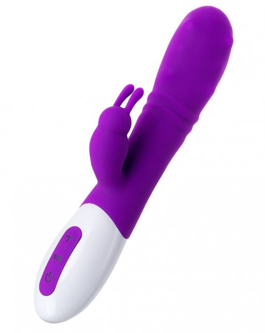Фиолетовый вибратор JOS TATY с пульсирующими шариками - 21,5 см. - JOS