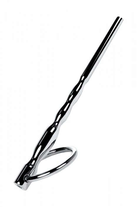 Серебристый уретральный плаг елочка с кольцом с основании Metal - 10,5 см. - ToyFa - купить с доставкой в Москве