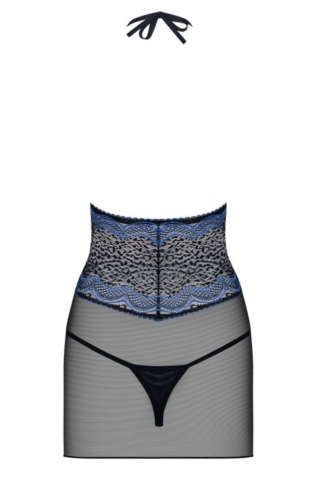 Облегающая сорочка с контрастным узором в виде волн - Obsessive купить с доставкой