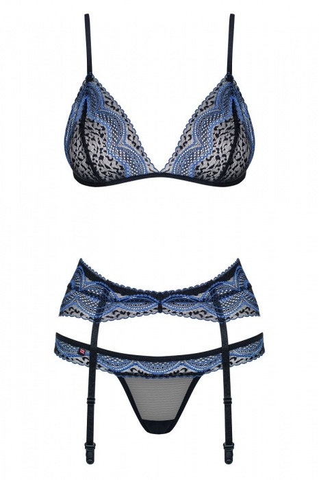 Нежный комплект с контрастным узором в виде волн - Obsessive купить с доставкой