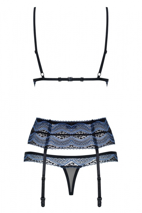 Нежный комплект с контрастным узором в виде волн - Obsessive купить с доставкой