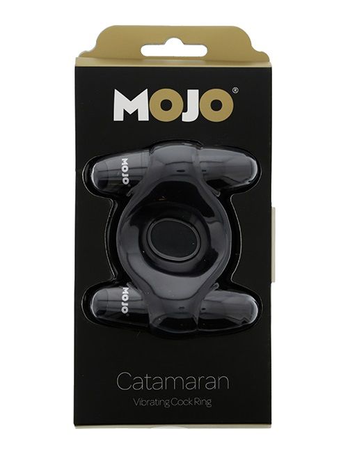 Чёрное эрекционное кольцо с 2 виброэлементами MOJO CATAMARAN - Seven Creations - в Москве купить с доставкой