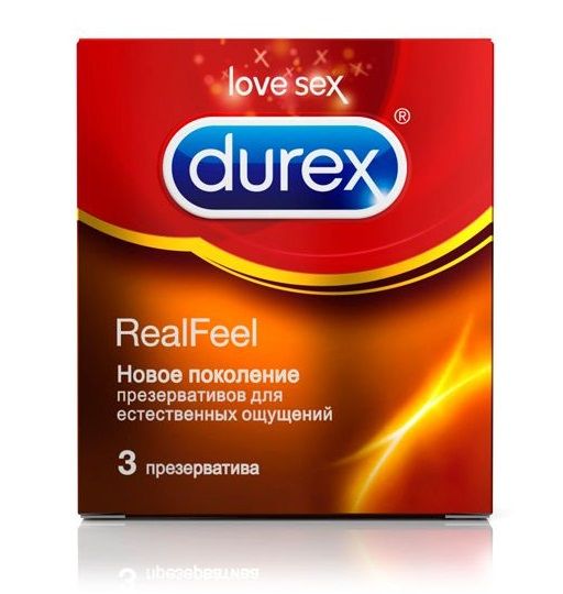 Презервативы Durex RealFeel для естественных ощущений - 3 шт. - Durex - купить с доставкой в Москве