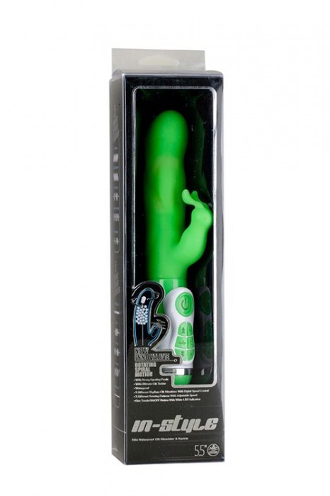 Зеленый вибратор INSTYLE DUO VIBRATOR 5.5INCH - 14 см. - NMC