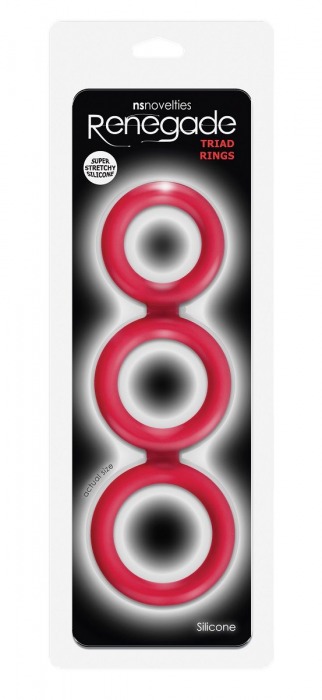 Красное тройное эрекционное кольцо Triad Cock Ring - NS Novelties - в Москве купить с доставкой