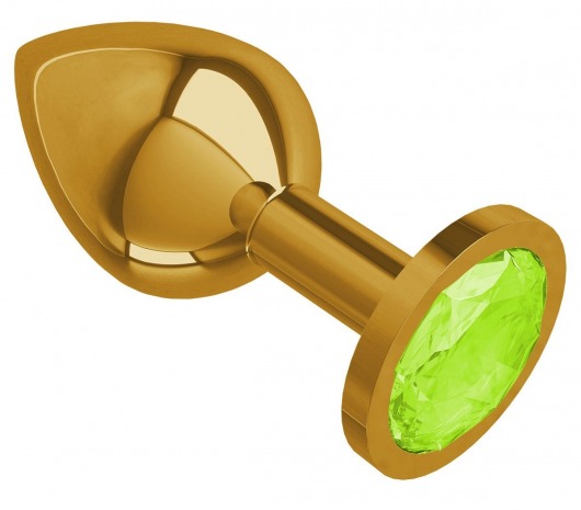 Золотистая средняя пробка с лаймовым кристаллом - 8,5 см. - Джага-Джага - купить с доставкой в Москве