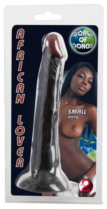 Чернокожий фаллоимитатор на присоске African Lover - 18 см. - Orion