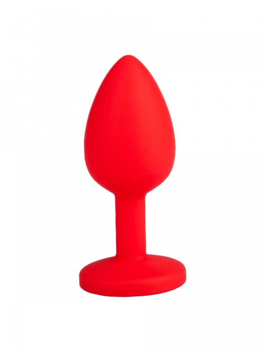 Красная анальная втулка с малиновым кристаллом - 7,3 см. - Джага-Джага - купить с доставкой в Москве