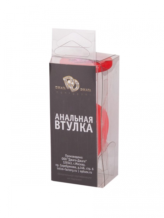 Красная анальная втулка с малиновым кристаллом - 7,3 см. - Джага-Джага - купить с доставкой в Москве