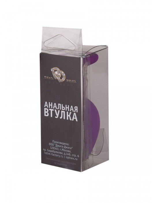 Фиолетовая силиконовая пробка с прозрачным кристаллом - 7,3 см. - Джага-Джага - купить с доставкой в Москве