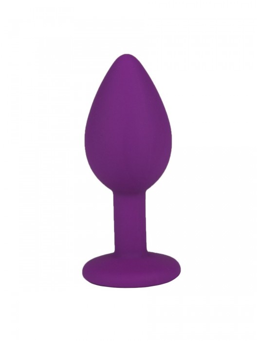 Фиолетовая силиконовая пробка с прозрачным кристаллом - 7,3 см. - Джага-Джага - купить с доставкой в Москве