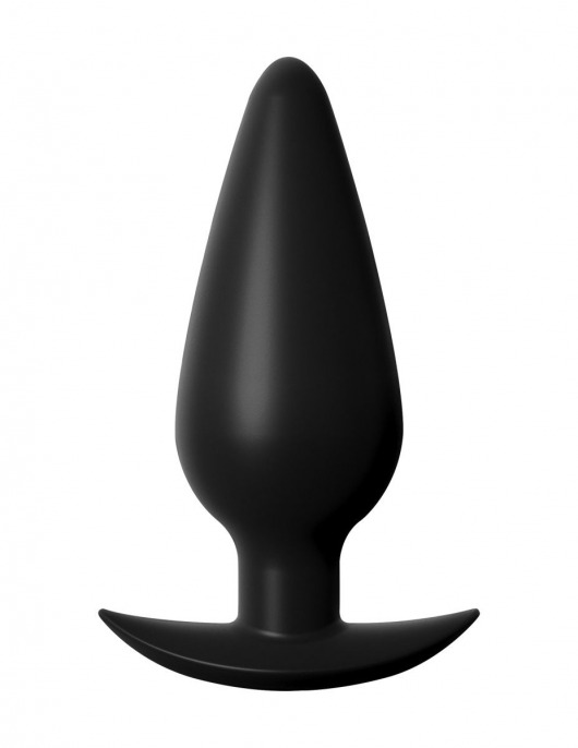 Черная коническая анальная пробка Small Weighted Silicone Plug - 10,4 см. - Pipedream