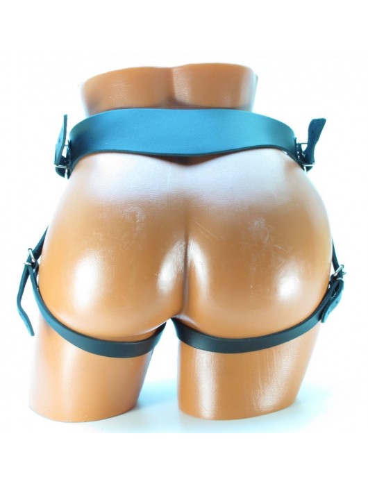 Трусы с фиксацией гигантской насадки кожаными ремешками - БДСМ Арсенал - купить с доставкой в Москве