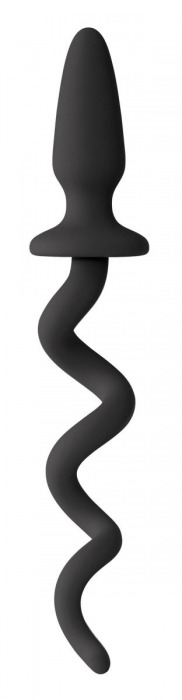 Черная анальная пробка с хвостом-спиралью Oinkz - NS Novelties