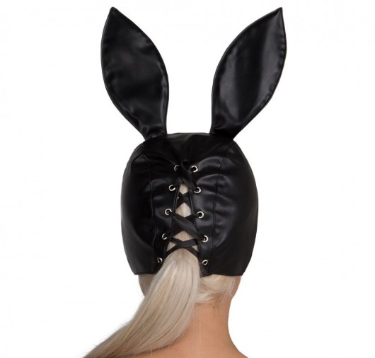 Чёрная маска кролика из экокожи - MensDreams купить с доставкой
