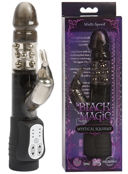 Вибратор с вращающимися бусинами Black Magic Mystical Squirmy - 19 см. - Doc Johnson