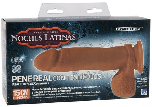 Смуглый пенис NOCHES LATINAS из UR3 - 16 см. - Doc Johnson