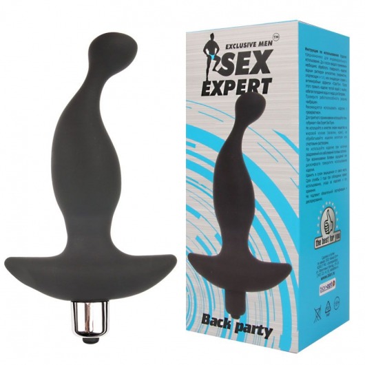 Чёрный вибратор для массажа простаты Sex Expert Back Party - 13,5 см. - Bior toys - в Москве купить с доставкой