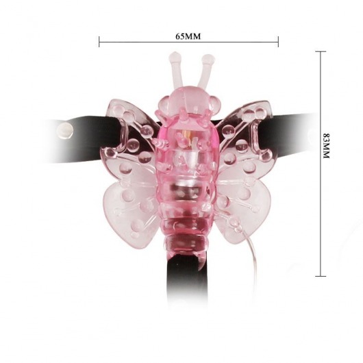 Розовая вибробабочка Sexy Friend на ремешках - Bior toys