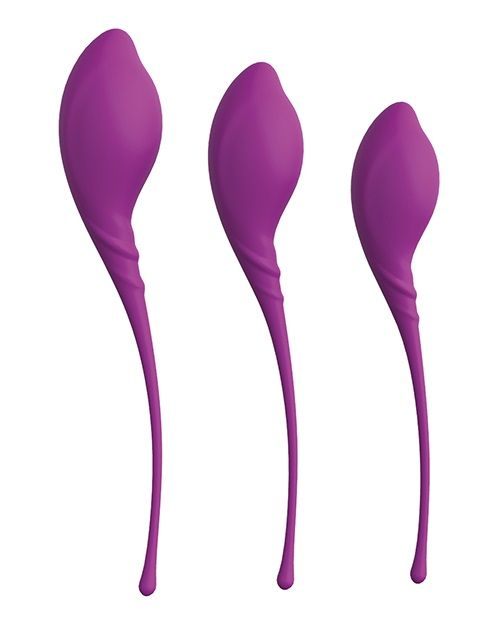 Набор из 3 фиолетовых вагинальных шариков PLEASURE BALLS   EGGS KEGEL EXERCISE SET - Dream Toys