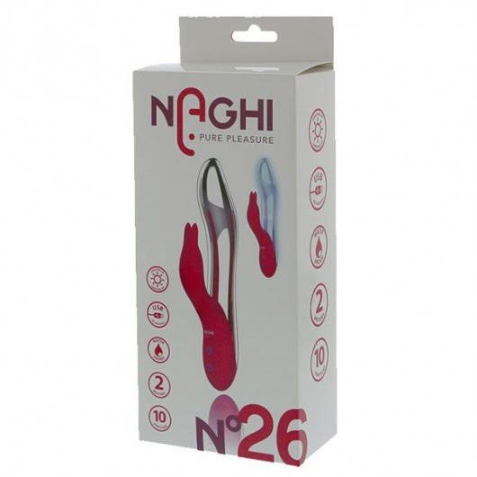 Розовый силиконовый вибратор NAGHI NO.26 со стимулятором клитора - 20 см. - Tonga