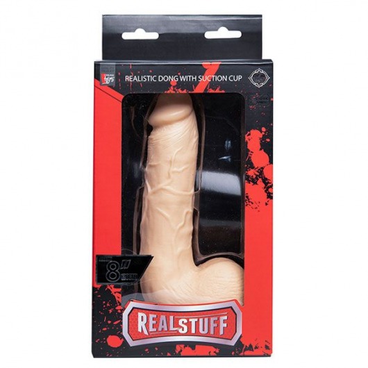 Телесный фаллоимитатор REALSTUFF 8INCH DONG WITH SUCTION CUP - 20 см. - Dream Toys