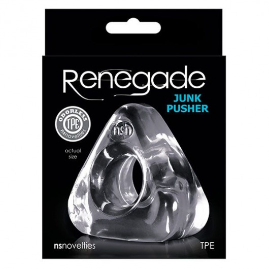 Прозрачное треугольное эрекционное кольцо RENEGADE JUNK PUSHER - NS Novelties - в Москве купить с доставкой