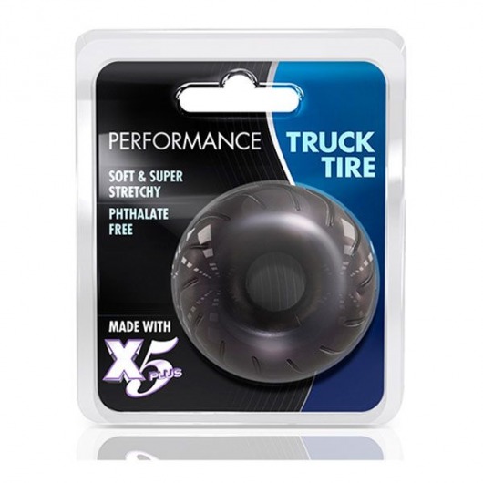 Черное эрекционное кольцо Truck Tire - Blush Novelties - в Москве купить с доставкой