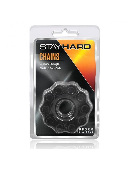 Черное эрекционное кольцо Chains - Blush Novelties - в Москве купить с доставкой