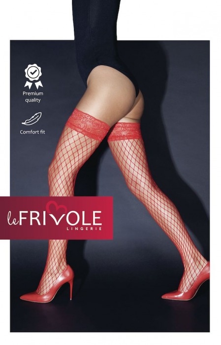 Чулки в крупную сеточку с кружевной резинкой - Le Frivole купить с доставкой