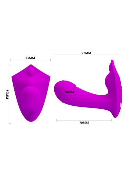 Лиловый вибромассажёр Willie с пультом ДУ - Baile