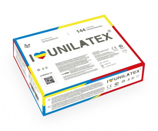Разноцветные ароматизированные презервативы Unilatex Multifruits - 144 шт. - Unilatex - купить с доставкой в Москве