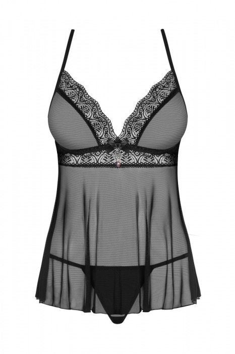 Эротичная сорочка с кружевными вставками - Obsessive купить с доставкой
