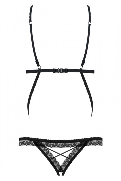 Эротичное боди со вставкой из кружева - Obsessive купить с доставкой